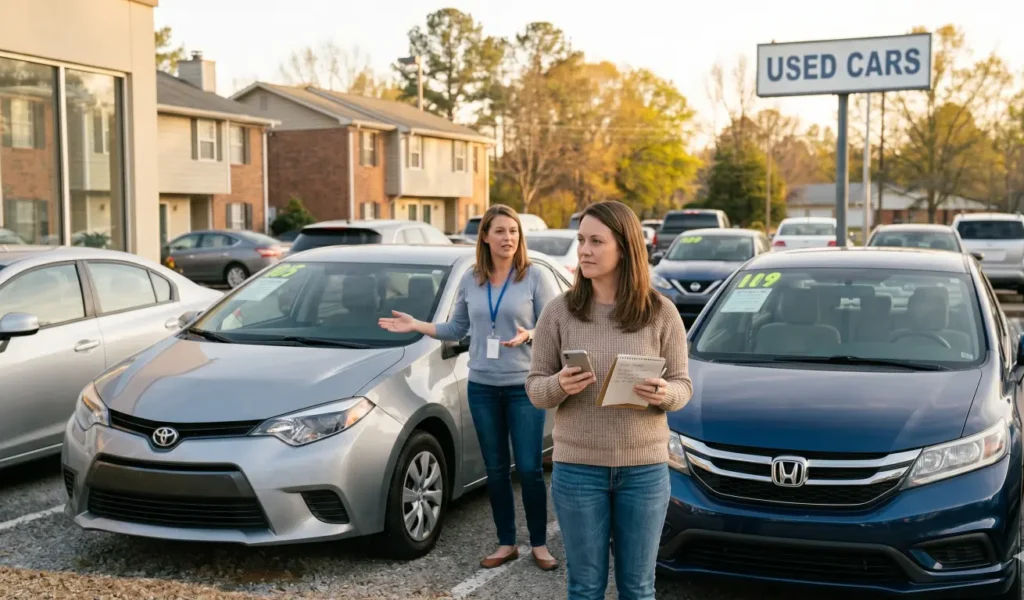 Learn how to compare used cars for financing by payment fit, reliability, insurance, fuel, and long-term ownership cost before choosing a vehicle.