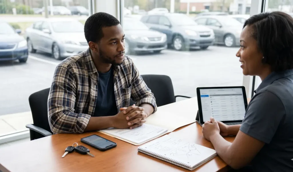Need a car fast for work? Learn what to gather, ask, and check before visiting a used car lot so you can move quickly without rushing.